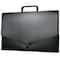 JAM Paper Black Plastic Portfolio Briefcase with Handles 10" x 15"